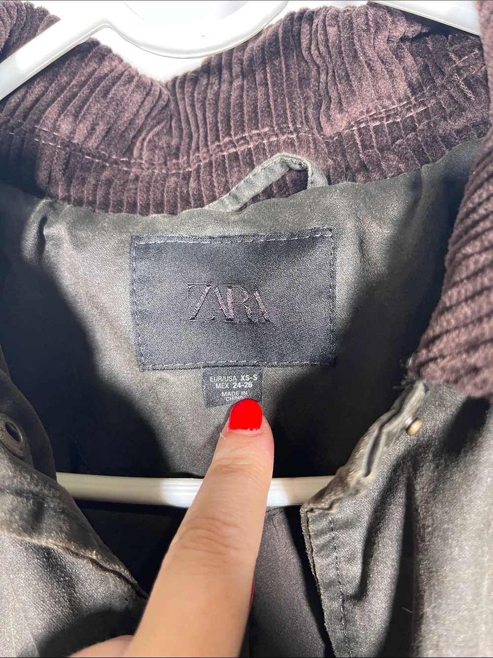 Zara Brown Long Trench Coat with Dark Corduroy Collar - Picture 2 of 7
